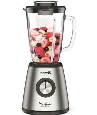 Moulinex blender mixeur, puissance 800 w, lames inox, 5 vitesses, bol verre thermique 1,75 l Seb