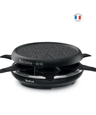 Re12a810 Neo Deco Raclette 2en1, Appareil A Raclette + Grill 6 Personnes, Revetement Antiadhesif, Sans Pba, Fabrique En Fr Tefal