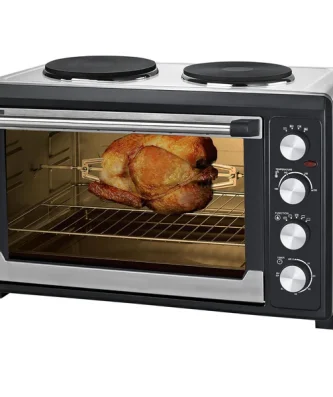 Mini four de 60 litres avec convection et rôtissoire avec 2 plaques de cuisson mini four à pizza Syntrox