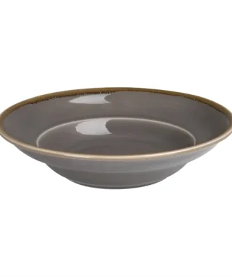 Assiettes à pâtes Olympia Kiln grise 250mm (lot de 4)