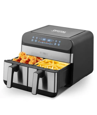 Friteuse Sans Huile Avec Deux Cuves 8 programmes AIRFLOW 9 Kitchencook