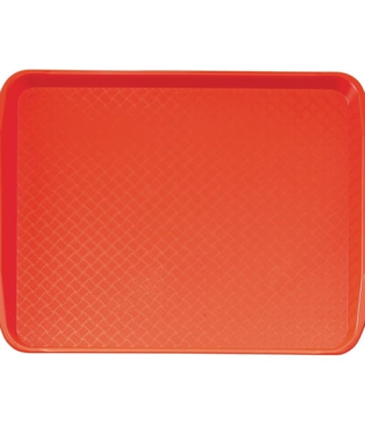 Plateau rectangulaire avec poignées en polypropylène Fast Food Cambro rouge 43 cm