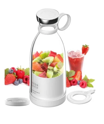 Blender Portable électrique Smoothie de 0,35L Rechargeable USB + couvercle blanc Vendos85
