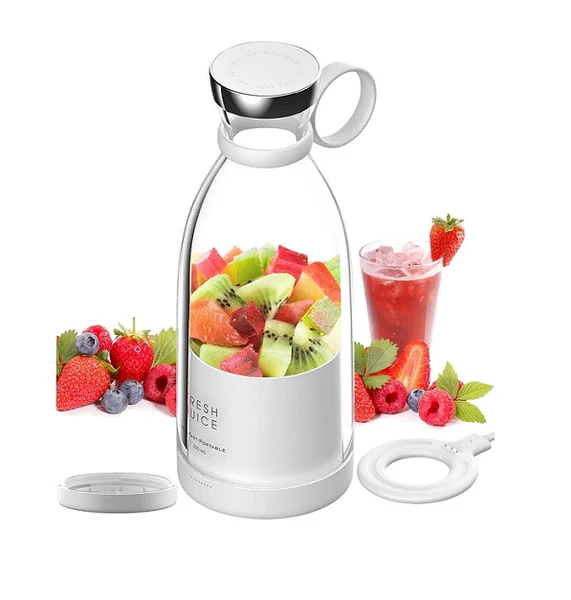 Blender Portable électrique Smoothie de 0,35L Rechargeable USB + couvercle blanc Vendos85