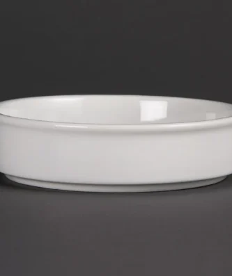 Plats empilables en porcelaine blanche Olympia 134mm (Lot de 6)