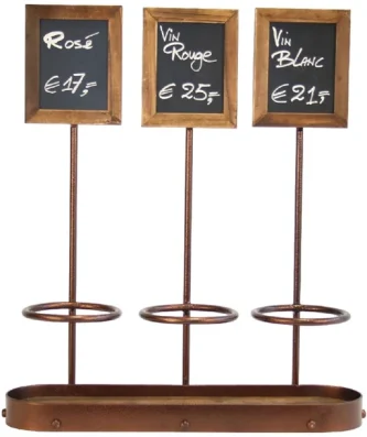 Présentoir pour bouteille de vin avec tableaux noirs Securit