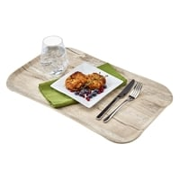 Plateau rectangulaire polyester aspect bois Cambro Century 32x53cm chĂȘne clair