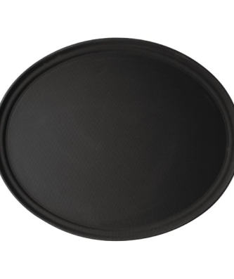 Plateau de service ovale fibre de verre antidérapant Camtread Cambro noir 60 cm