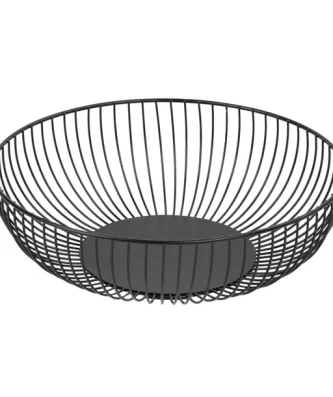 Panier de présentation rond métallique Olympia noir 285x85mm