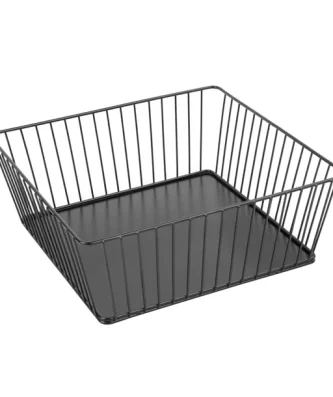 Panier de présentation carré métallique Olympia noir 280x280x100mm