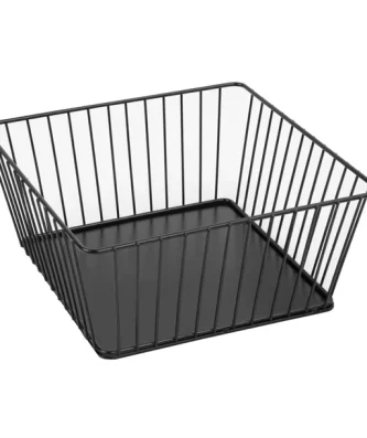 Panier de présentation carré métallique Olympia noir 230x230x100mm