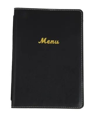 Protège-menus en simili cuir Olympia A5 noir