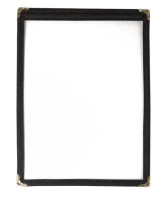 Protège-menus style américain Olympia A5 deux vues noirs