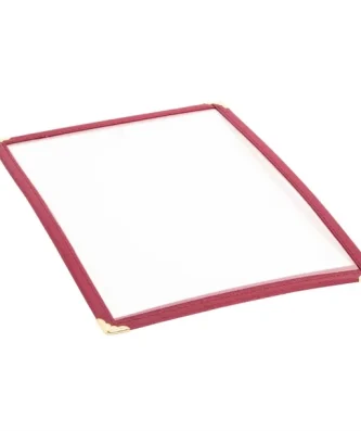 Protège-menu style américain deux pages Olympia A4 bordeaux