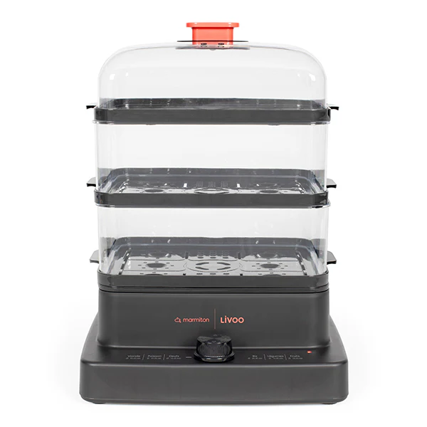 Cuiseur vapeur noir 12L 1200W DOC300 Livoo