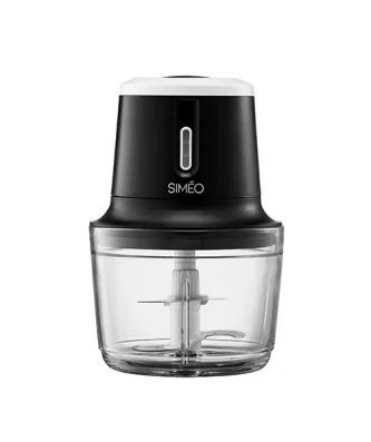 Hachoir électrique sans fil rechargeable 2 vitesses bol verre 200 W Simeo