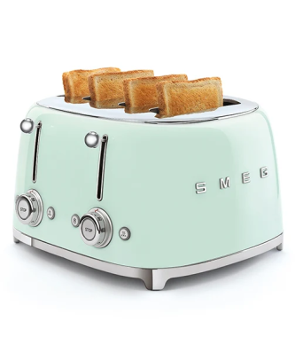Toaster 4 fentes 2000 W TSF03PGEU vert d’eau Smeg
