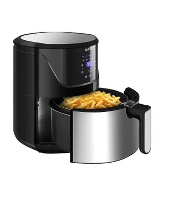 Friteuse sans Huile de 5L avec Écran Tactile LED et 10 Réglages de Cuisson Préprogrammés 1400W gris noir Vendos85