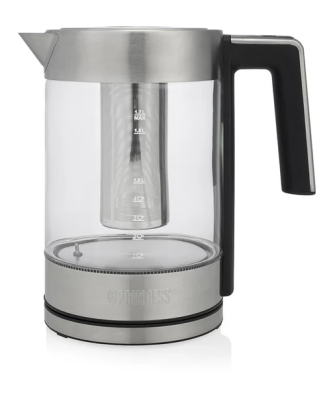 bouilloire électrique de 1,7L en verre Londres Deluxe 2200W gris noir Princess