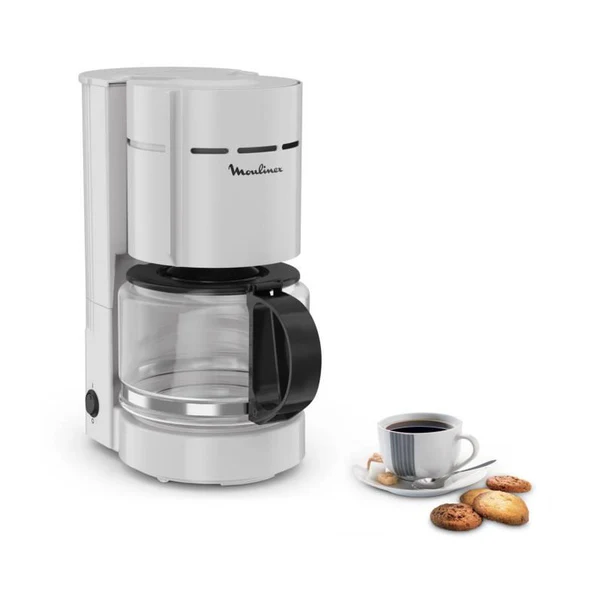 Cafetiere Filtre 1.1 L, 12 Tasses, Porte-filtre Pivotant, Anti-goutte, Arret Auto, Maintien Au Chaud, Simpleo Fg121b10 Moulinex