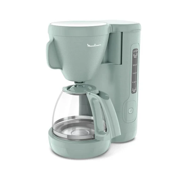 Cafetiere Filtre 1.25l, Réservoir Frontal, Porte-filtre Pivotant, Systeme Anti-gouttes, Maintien Au Chaud, Morning Fg2 Moulinex