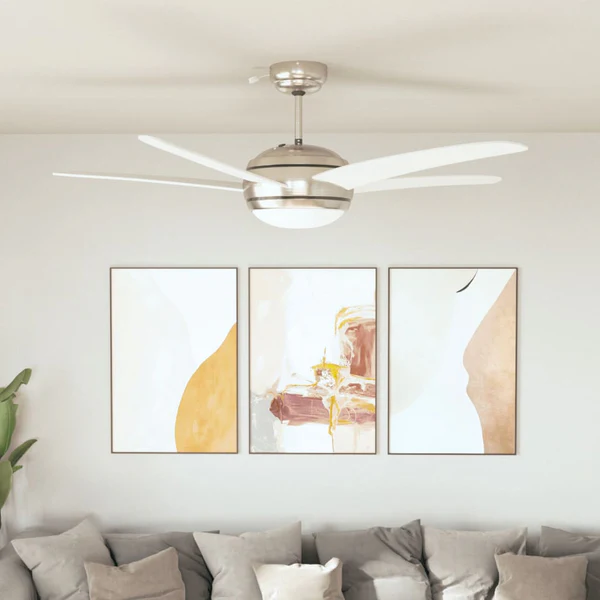 Ventilateur de plafond décoré avec lumière 128 cm Blanc VidaXL