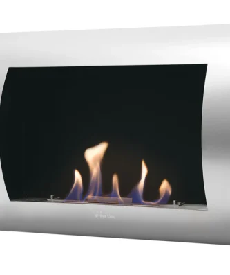 Cheminée à l'éthanol en acier incurvé Purline