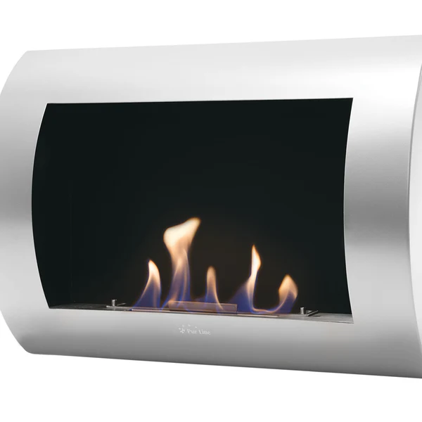 Cheminée à l'éthanol en acier incurvé Purline