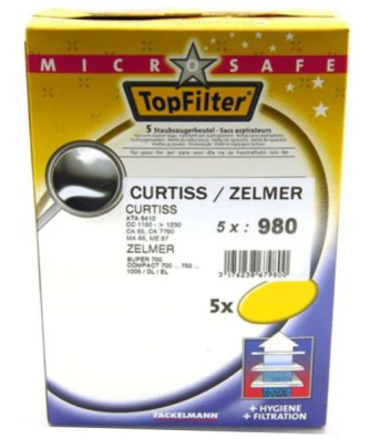 Lot de 5 sacs aspirateur compatibles Zelmer et Curtiss TopFilter