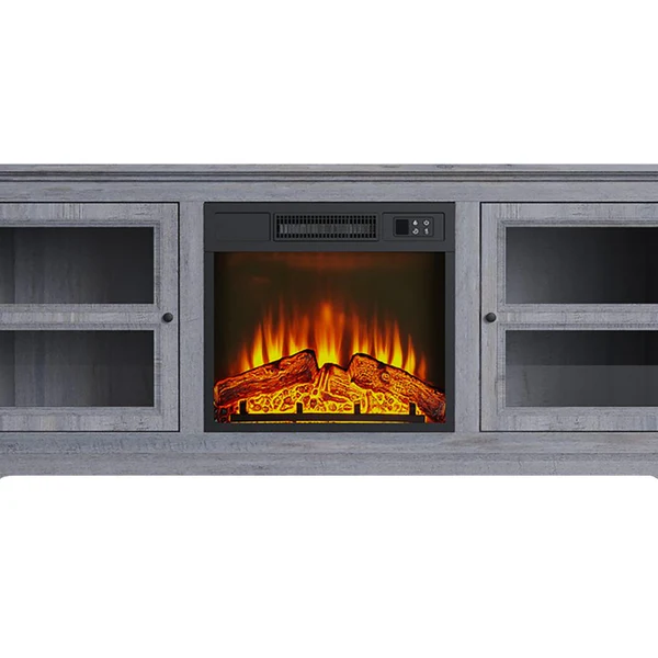 Buffet avec cheminée électrique couleur gris 2000W Purline