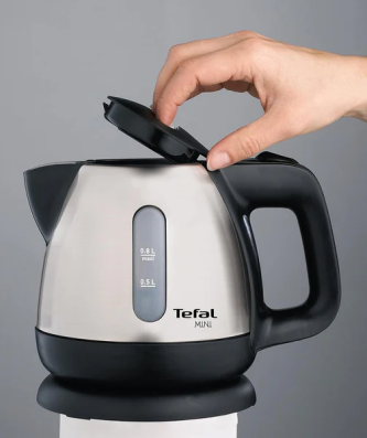 bouilloire électrique de 0,8L sans fil avec base 360° 2200W gris noir Tefal