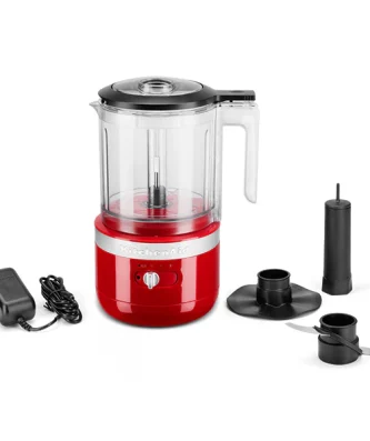 Hachoir électrique sans fil 2 vitesses 1,18 L rouge empire 5KFCB519EER Kitchenaid