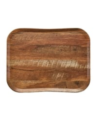 Plateau polyester Century aspect naturel bois Cambro chêne foncé 360 x 460mm