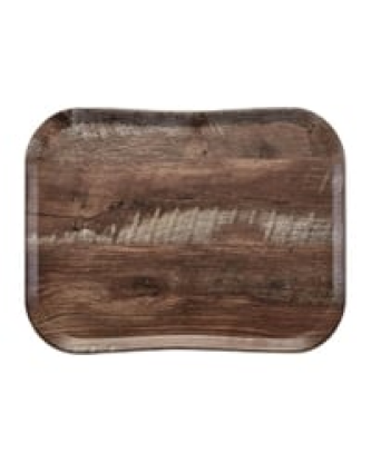 Plateau polyester Century aspect naturel bois Cambro chêne foncé 360 x 460mm