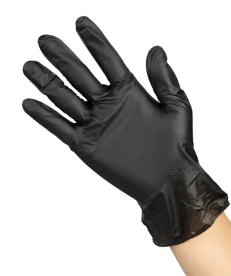 Gants Hygiplas en vinyle noir sans poudre
