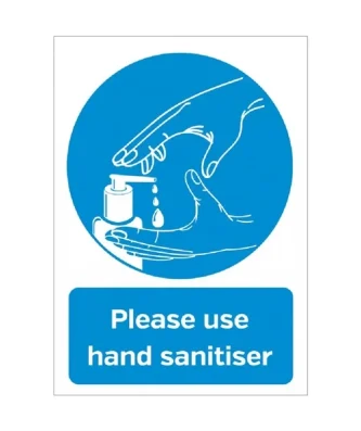 Autocollant Veuillez vous désinfecter les mains format A5