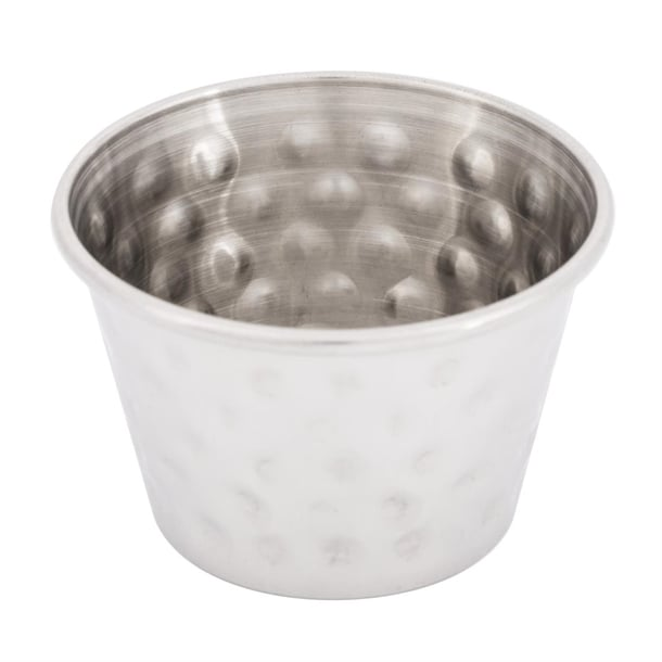 Pots à sauce en acier inoxydable martelé Olympia 70ml (lot de 12)