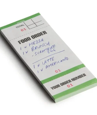 Carnets de commande feuilles simples avec numéros détachables (lot de 50)