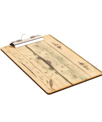 Plaque porte-menu effet bois clair Olympia