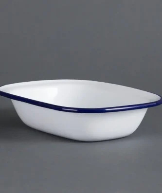 Plat rectangulaire en acier émaillé Olympia 180x130x40mm lot de 6