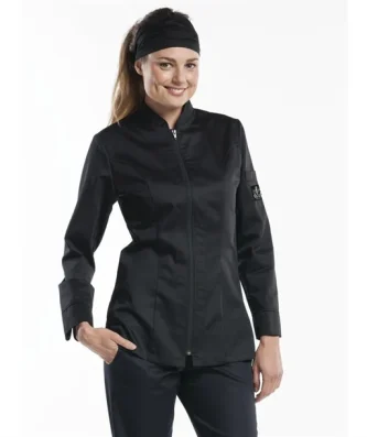 Veste de cuisine femme Chaud Devant Monza noire