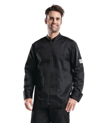 Veste de cuisine mixte Chaud Devant Monza manches longues noire