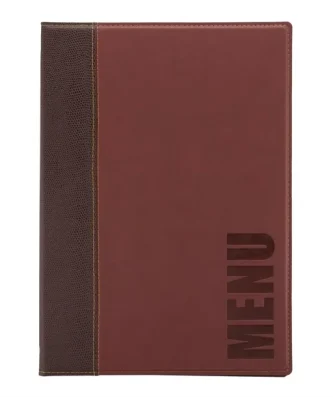 Protège-menus contemporain Securit A4 rouge foncé