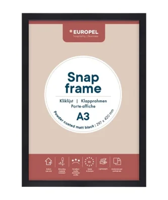 Cadre clipsable Europel A3 25mm noir mat