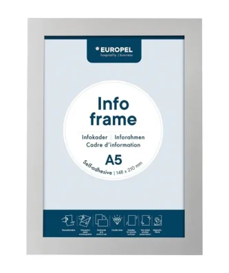 Cadres d'affichage autocollants Europel A5 argent (lot de 2)