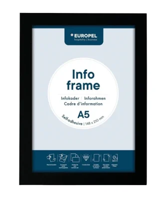 Cadres d'affichage autocollants Europel A5 noirs (lot de 2)