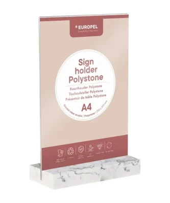 Présentoir de table Europel A4 polystone blanc