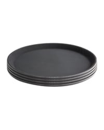 Plateau antidérapant en fibre de verre Olympia Kristallon rond noir 356mm