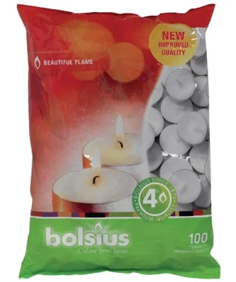 Bougies chauffe plats Bolsius 4 heures (Lot de 100)