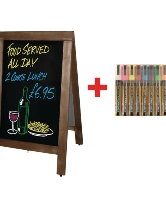 Grand panneau de trottoir Olympia et lot de marqueurs Securit offert